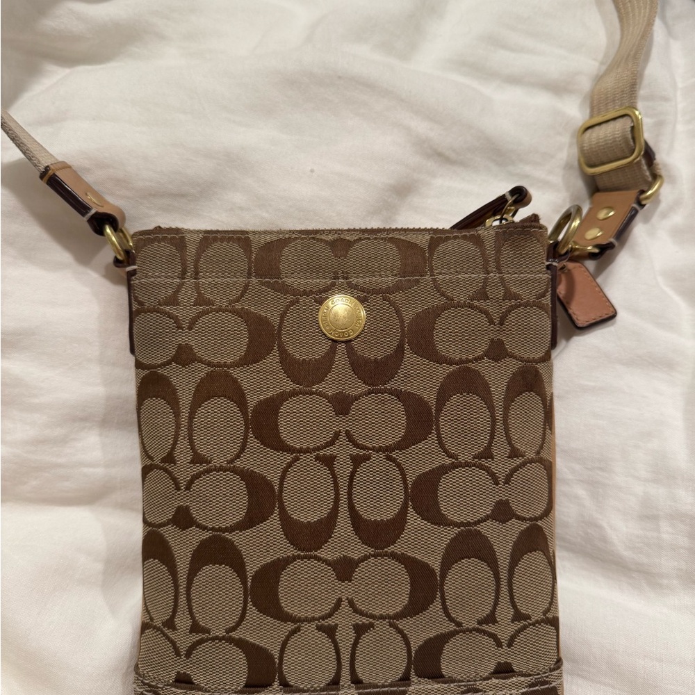 Coach Vintage Brown Monogram Crossbody Bag